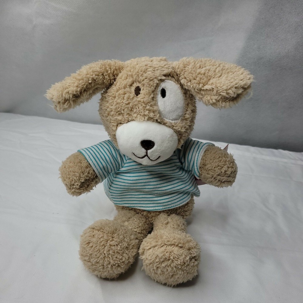 Nat & Jules Zutano Puppy Dog Plush Stuffed Animal Blue Striped Shirt 10"